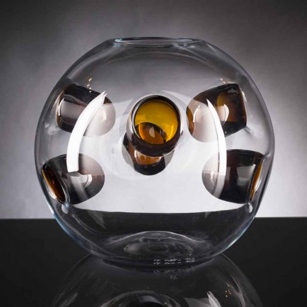 Vaso Rotondo da Interno in Vetro Soffiato di Murano Realizzato in Italia - Kimo Viadurini