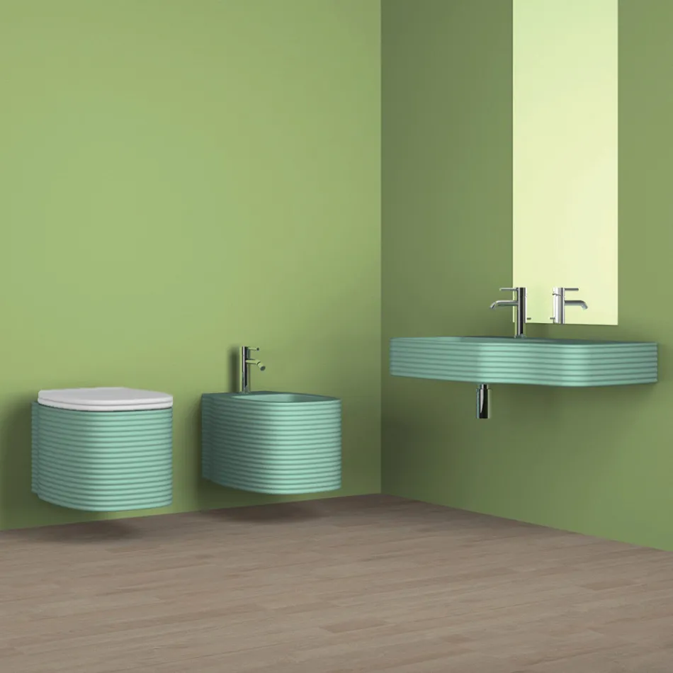Vaso sospeso in ceramica di design moderno fatto in Italia, Amleto Viadurini