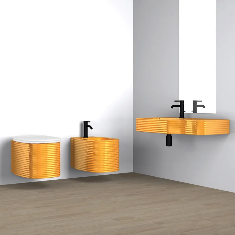 Vaso sospeso in ceramica di design moderno fatto in Italia, Amleto Viadurini