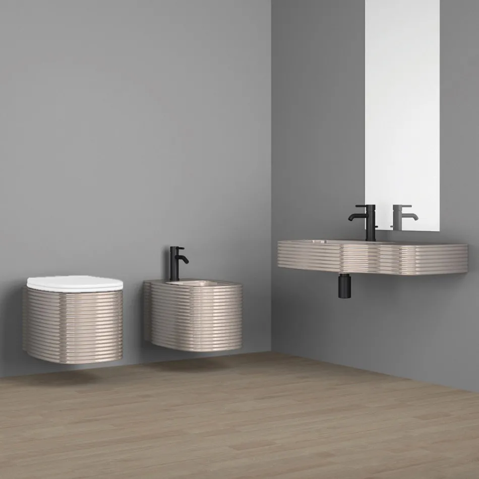 Vaso sospeso in ceramica di design moderno fatto in Italia, Amleto Viadurini