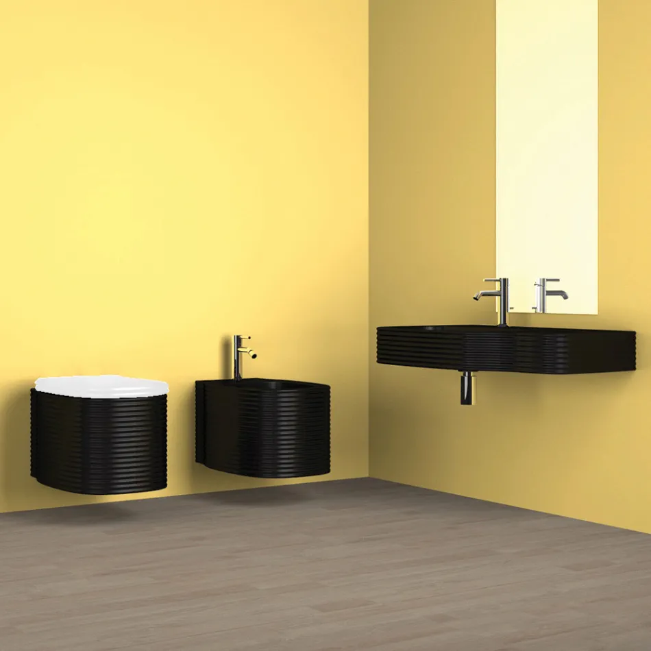 Vaso sospeso in ceramica di design moderno fatto in Italia, Amleto Viadurini