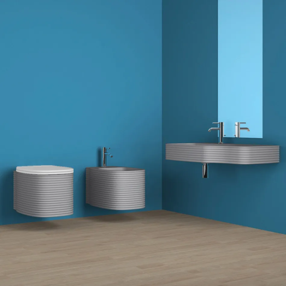 Vaso sospeso in ceramica di design moderno fatto in Italia, Amleto Viadurini