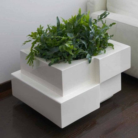 Vaso su ruote nero,bianco Slide Cubic Yo irregolare moderno made Italy Viadurini