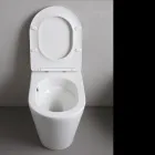 Vaso Wc a Terra con Sedile Slim Soft Close in Ceramica Bianca - Salice Viadurini
