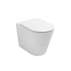 Vaso Wc a Terra con Sedile Slim Soft Close in Ceramica Bianca - Salice Viadurini