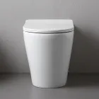 Vaso Wc a Terra con Sedile Slim Soft Close in Ceramica Bianca - Salice Viadurini