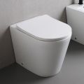Vaso Wc a Terra con Sedile Slim Soft Close in Ceramica Bianca - Salice