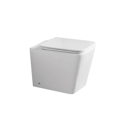 Vaso Wc a Terra con Sedile Soft Close in Ceramica dal Design Moderno - Giunco Viadurini
