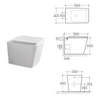 Vaso Wc a Terra con Sedile Soft Close in Ceramica dal Design Moderno - Giunco Viadurini