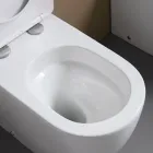 Vaso Wc a Terra Sedile Soft Close Termoindurente in Ceramica Bianca - Olmo Viadurini