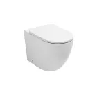 Vaso Wc a Terra Sedile Soft Close Termoindurente in Ceramica Bianca - Olmo Viadurini