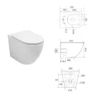 Vaso Wc a Terra Sedile Soft Close Termoindurente in Ceramica Bianca - Olmo Viadurini