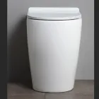 Vaso Wc con Scarico Traslato e Sedile Soft Close in Ceramica - Oleandro Viadurini