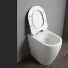 Vaso Wc con Scarico Traslato e Sedile Soft Close in Ceramica - Oleandro Viadurini