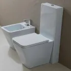 Vaso WC in ceramica bianca design moderno Sun Square, made in Italy Viadurini