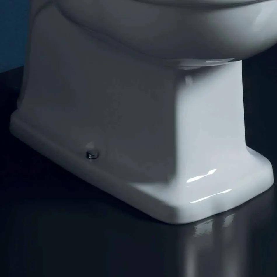 Vaso WC monoblocco in ceramica bianca Style 72x36 cm, made in Italy Viadurini