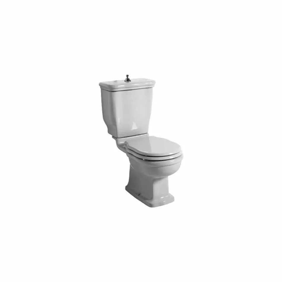Vaso WC monoblocco in ceramica bianca Style 72x36 cm, made in Italy Viadurini