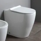 Vaso Wc Rimless e Sedile Soft Close Termoindurente in Ceramica - Oleandro Viadurini