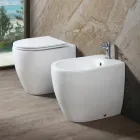 Vaso Wc Rimless in Ceramica Matt di Due Colori e Sedile Soft Close - Aster   Viadurini