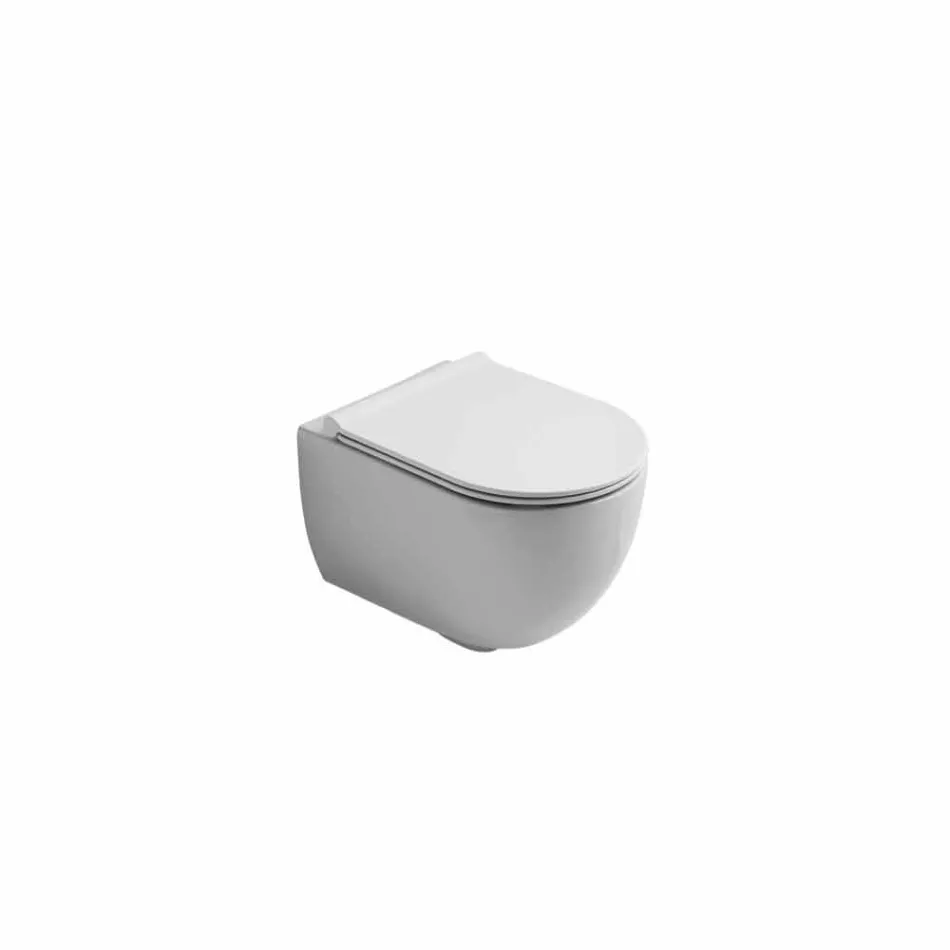 Vaso WC sospeso in ceramica design moderno Star 50x35 made in Italy Viadurini