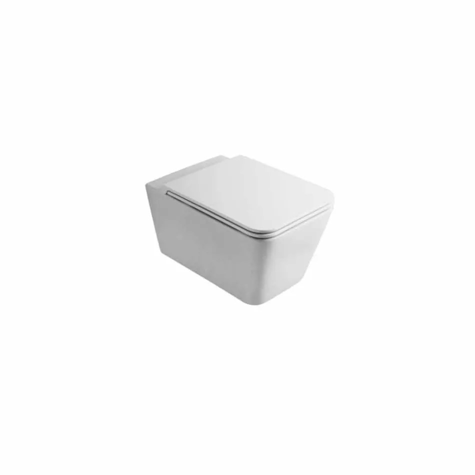 Vaso WC sospeso in ceramica, design moderno, Sun Square made in Italy Viadurini