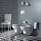 Vaso Wc Sospeso Stile Vintage in Ceramica Bianca Made in Italy – Marwa Viadurini