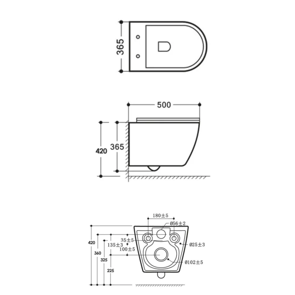 Vaso Wc Sospeso Tecnologia Rimless e Sedile Soft Close in Ceramica - Ginepro   Viadurini