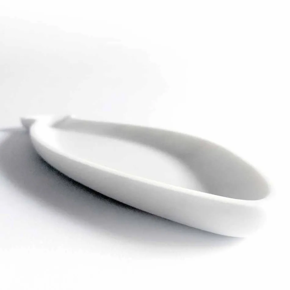 Vassoio da Cucina in Marmo Bianco di Carrara Fatto a Mano in Italia - Fish Viadurini