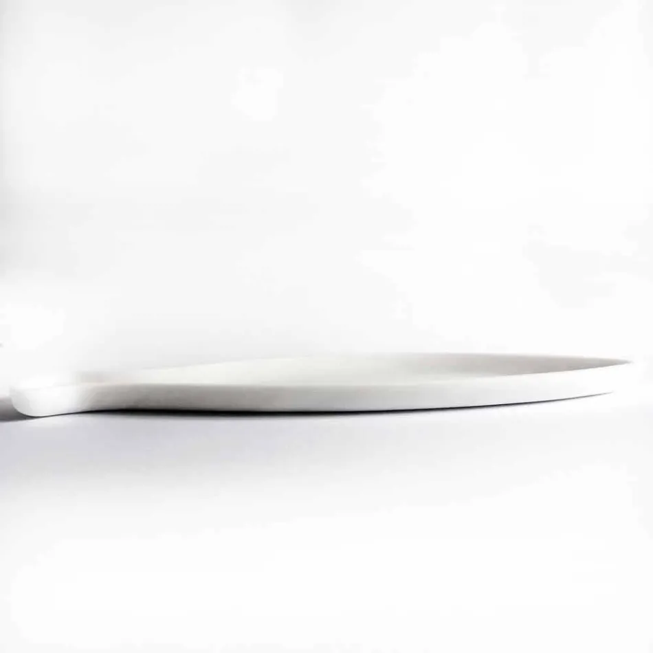 Vassoio da Cucina in Marmo Bianco di Carrara Fatto a Mano in Italia - Fish Viadurini