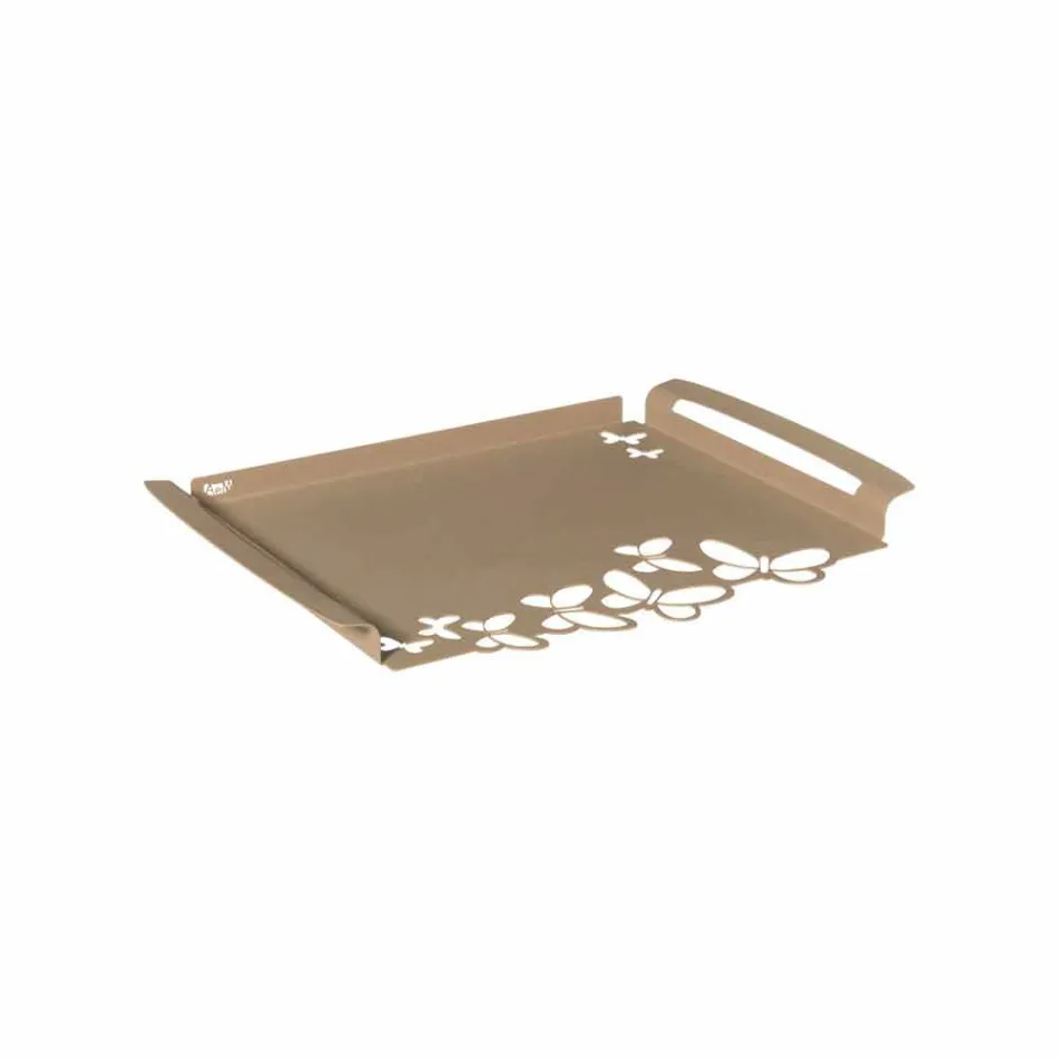 Vassoio da Portata di Design Ferro Bianco, Beige o Avorio Made in Italy – Leida Viadurini