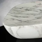 Vassoio di Design in Marmo Bianco di Carrara Arabescato Made in Italy - Roccia Viadurini