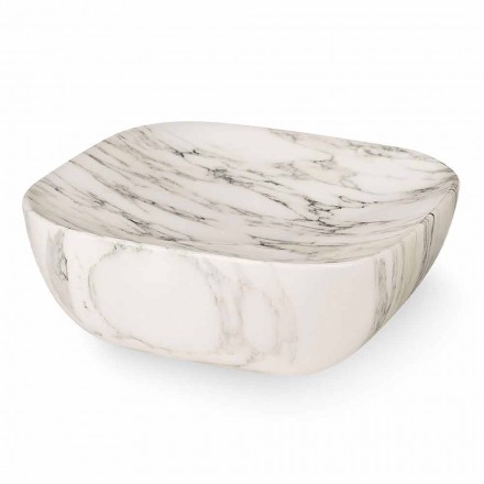 Vassoio di Design in Marmo Bianco di Carrara Arabescato Made in Italy - Roccia Viadurini