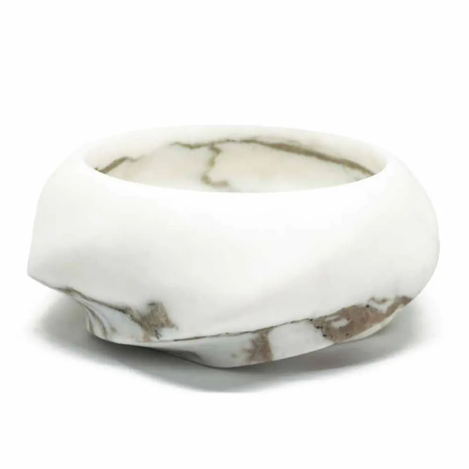 Vassoio di Design Rotondo in Marmo Arabescato Made in Italy - Casimir Viadurini