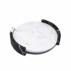 Vassoio Moderno Rotondo in Marmo Bianco di Carrara Made in Italy - Chet Viadurini