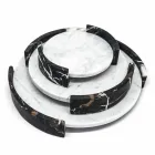 Vassoio Moderno Rotondo in Marmo Bianco di Carrara Made in Italy - Chet Viadurini