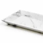 Vassoio Rettangolare in Marmo Bianco di Carrara Made in Italy - Vassili Viadurini