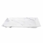 Vassoio Rettangolare in Marmo Bianco di Carrara Made in Italy - Vassili Viadurini