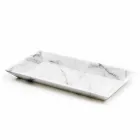 Vassoio Rettangolare in Marmo Bianco di Carrara Made in Italy - Vassili Viadurini