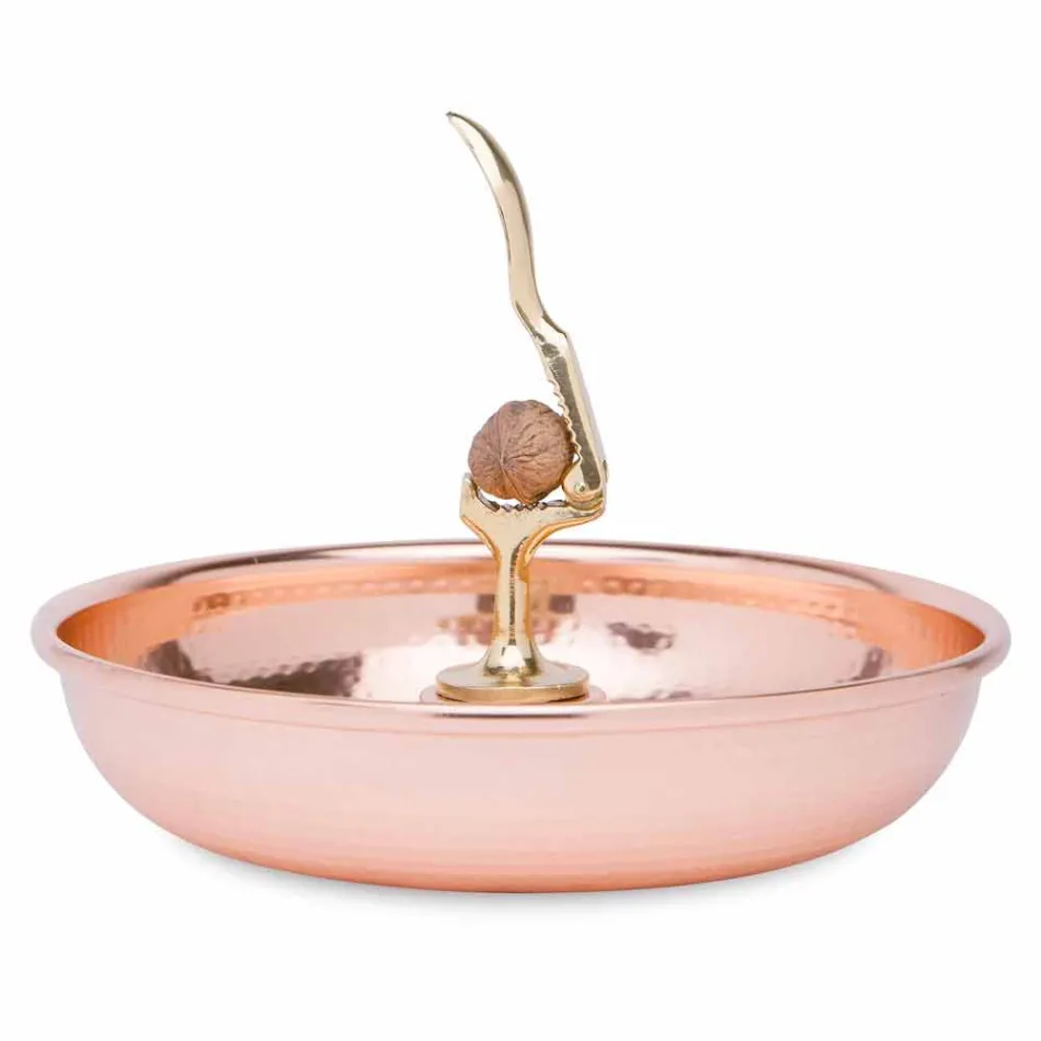 Vassoio Schiaccianoci in Rame Stagnato a Mano Design Artigianale 28 cm - Paronzo Viadurini