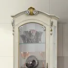 Vetrina Classica con Anta e Cassetto Legno Bianco Made in Italy - Cheverny Viadurini