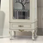 Vetrina Classica con Anta e Cassetto Legno Bianco Made in Italy - Cheverny Viadurini