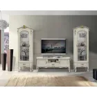Vetrina Classica con Anta e Cassetto Legno Bianco Made in Italy - Cheverny Viadurini