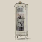 Vetrina Classica con Anta e Cassetto Legno Bianco Made in Italy - Cheverny Viadurini