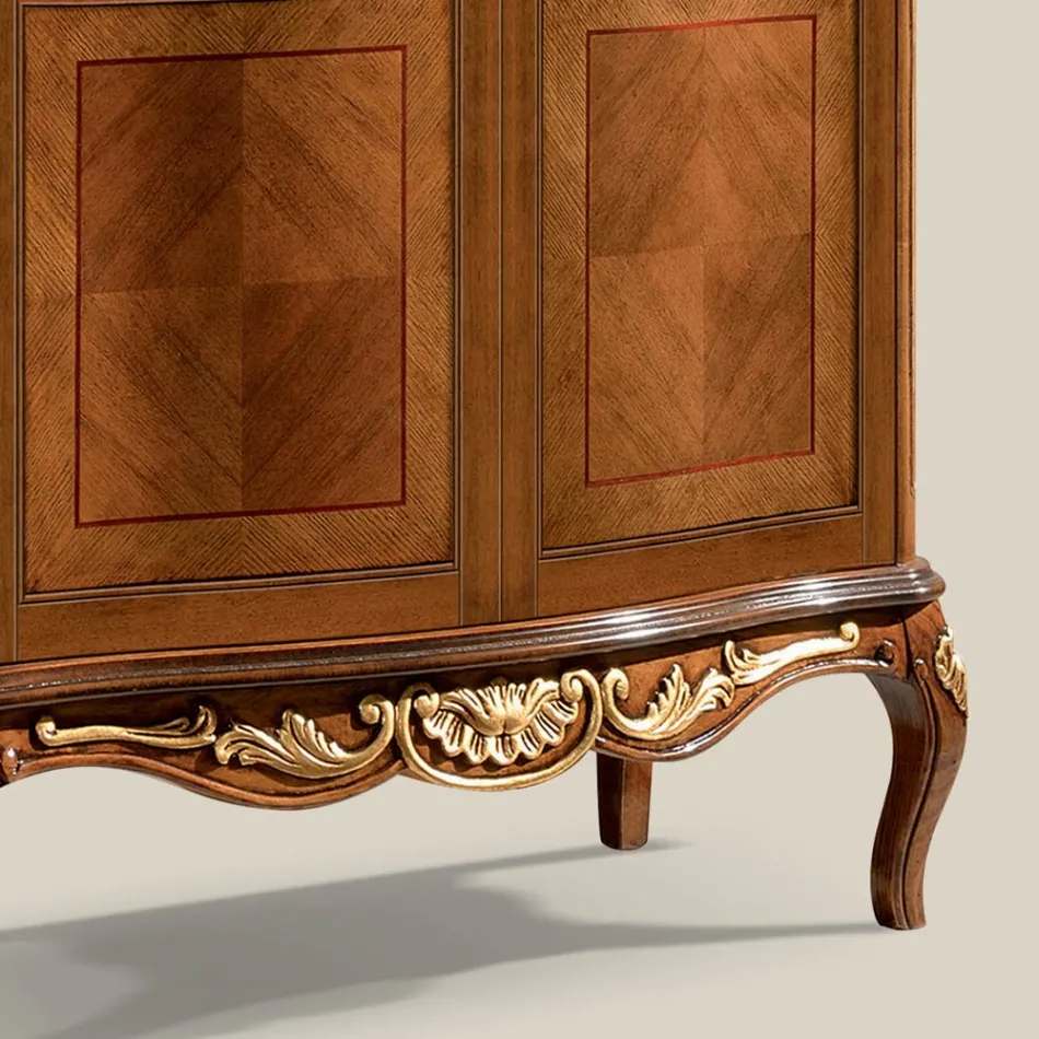 Vetrina Classica in Legno Noce Bassano Due Ante Made in Italy - Chantilly Viadurini