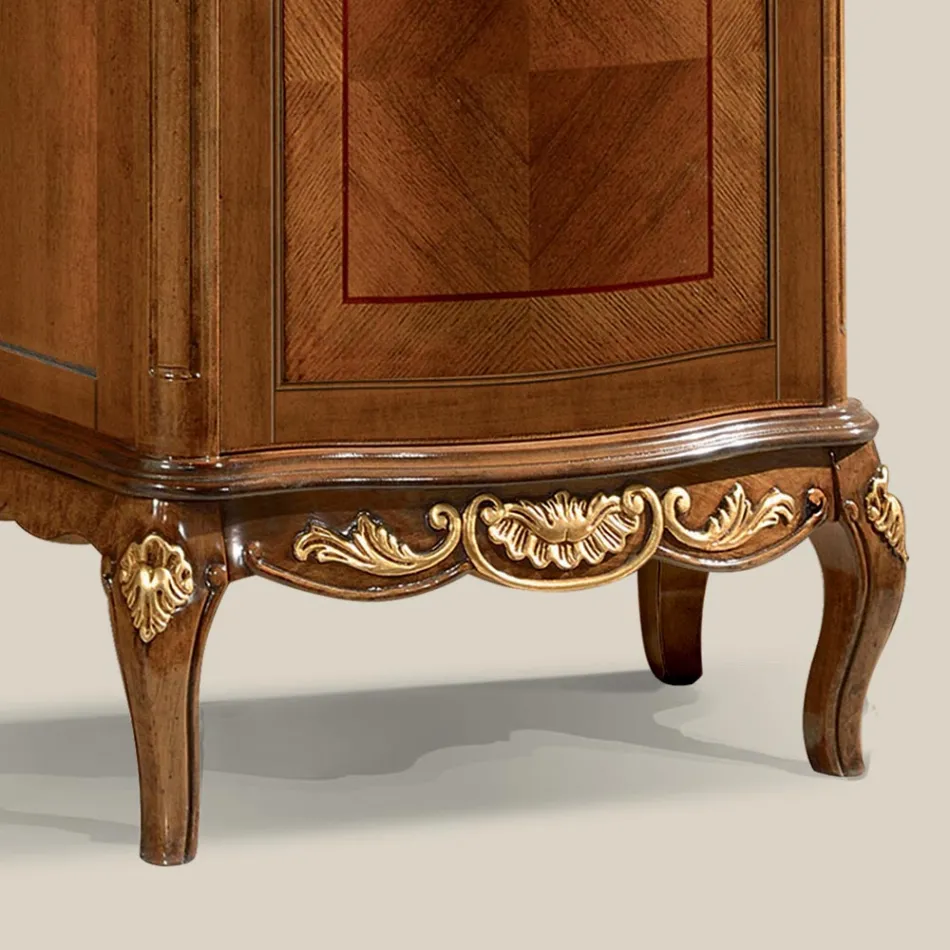 Vetrina Classica in Legno Noce Bianco o Moka Made in Italy - Chantilly Viadurini