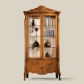 Vetrina Classica in Legno Noce Intarsiato 4 Ante Made in Italy - Commodo