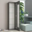 Vetrina da Salotto in Legno Bianco, Antracite o Cemento di Design - Suzana Viadurini