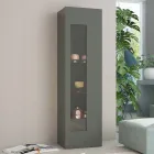 Vetrina da Salotto in Legno Bianco, Antracite o Cemento di Design - Suzana Viadurini