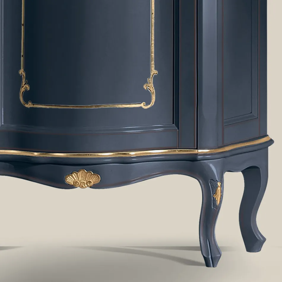 Vetrina da Soggiorno in Legno con 1 Anta di Lusso Made in Italy - Leonor Viadurini