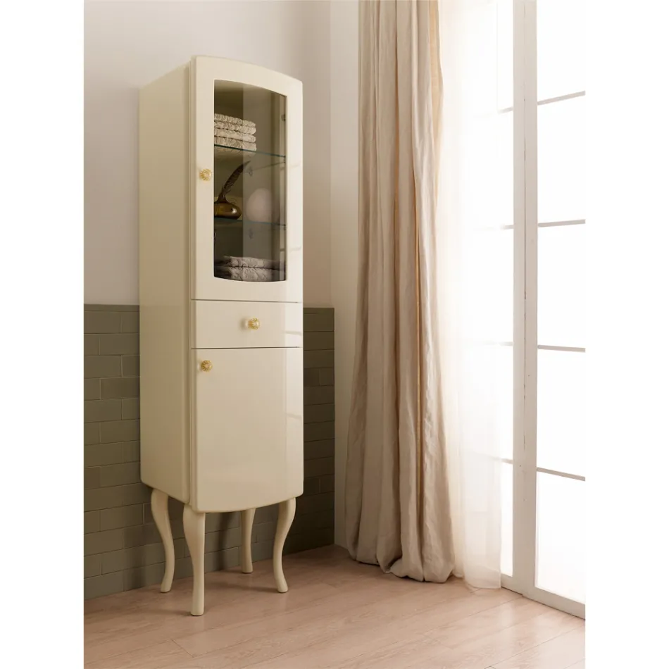 Vetrina Monocolore con Ripiani Interni in Vetro Made in Italy - Candy Viadurini